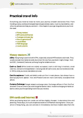 example page 5 from our offline Travel Guide for Hong Kong